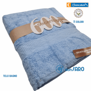 Telo bagno spugna 600 grammi cm 100x145, Biancaluna