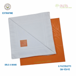 6 Fazzoletti da naso orlo a mano, Graziina Lord cm 45x45