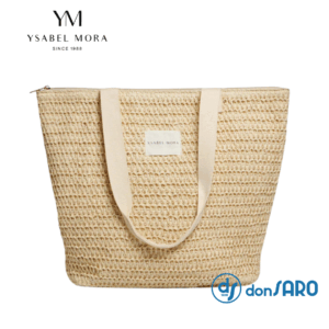 Borsa in Rafia nero verde bottiglia avorio Ysabel Mora 86207