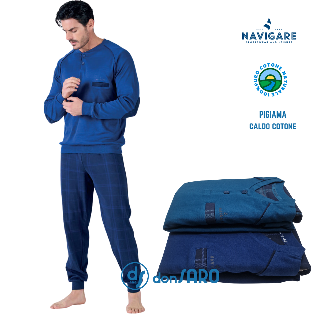 Pigiama uomo caldo cotone, Navigare 141901