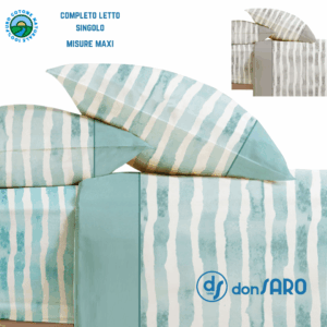 Completo lenzuola singolo maxi puro cotone Zoya