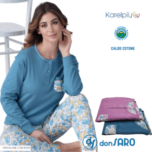 Pigiama donna caldo cotone Karelpiù art. 9023 invernale