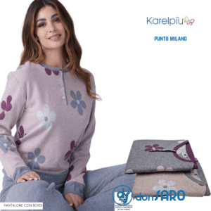 Pigiama donna floreale punto Milano Karelpiù 9278
