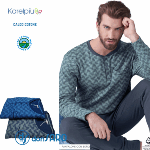 Pigiama uomo caldo cotone 100% Karelpiù 9315