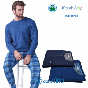 Pigiama uomo caldo cotone a quadri Karelpiù 9328