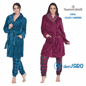 Vestaglia donna cora caldo morbido collo scialle Nazareno Gabrielli 5026