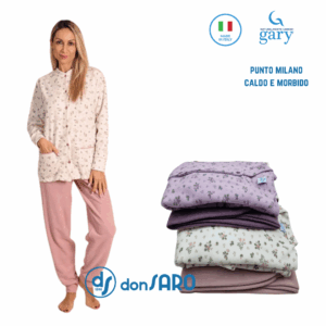 Pigiama donna abbottonato punto Milano Gary art. C572