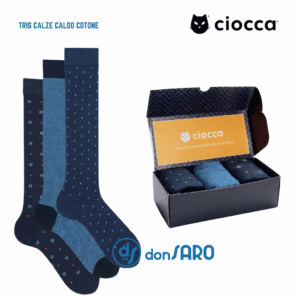 Set 3 calze lunghe uomo Ciocca fantasia elegante regalo