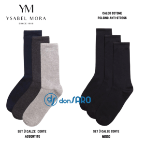 Set 3 calze corte uomo caldo cotone Ysabel Mora 22926