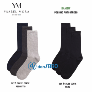 Tris calze uomo corte in bambù Ysabel Mora 22928 no stress