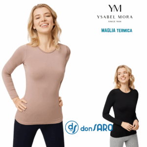 T-shirt termica donna collo largo Ysabel Mora art. 70002
