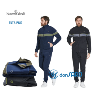 Tuta uomo in pile Nazareno Gabrielli art. 5015 calda e morbida