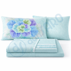 Completo Lenzuola Matrimoniale CALEFFI Madreperla Anice 100% Cotone